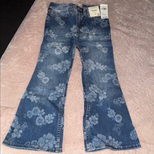 Abercrombie Kids Floral Blue Flare Jeans